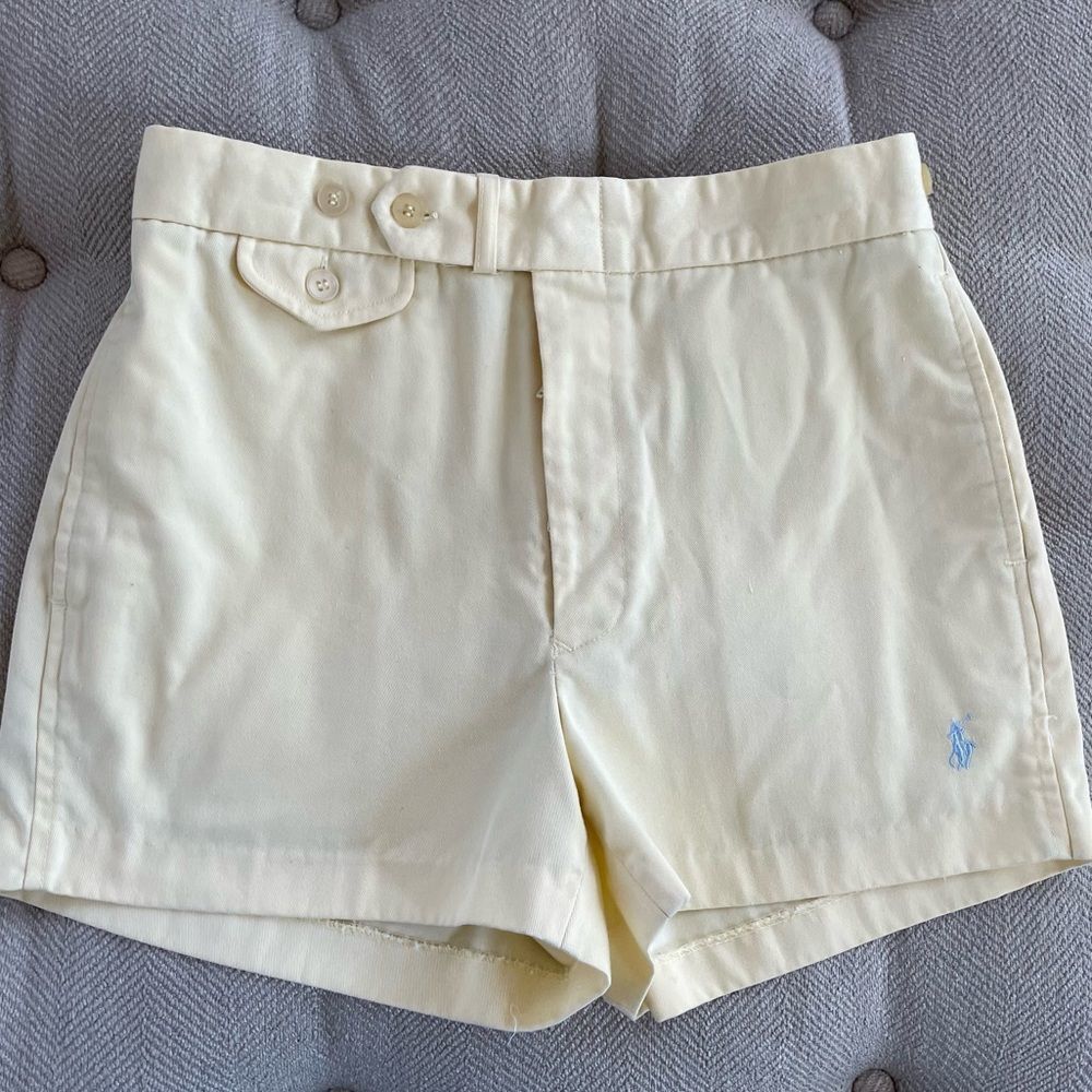 Soft Yellow High Rise Polo Ralph Lauren Shorts 30